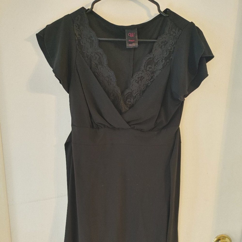 Black Dress with Lace and Sash